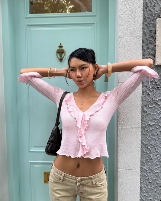 Imsorry | Rosalie Ruffle Knit Top