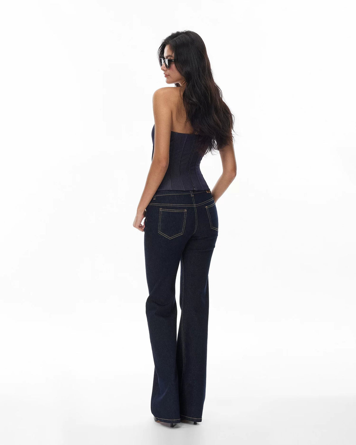 Indigo Low-Rise Slim Flare Jeans