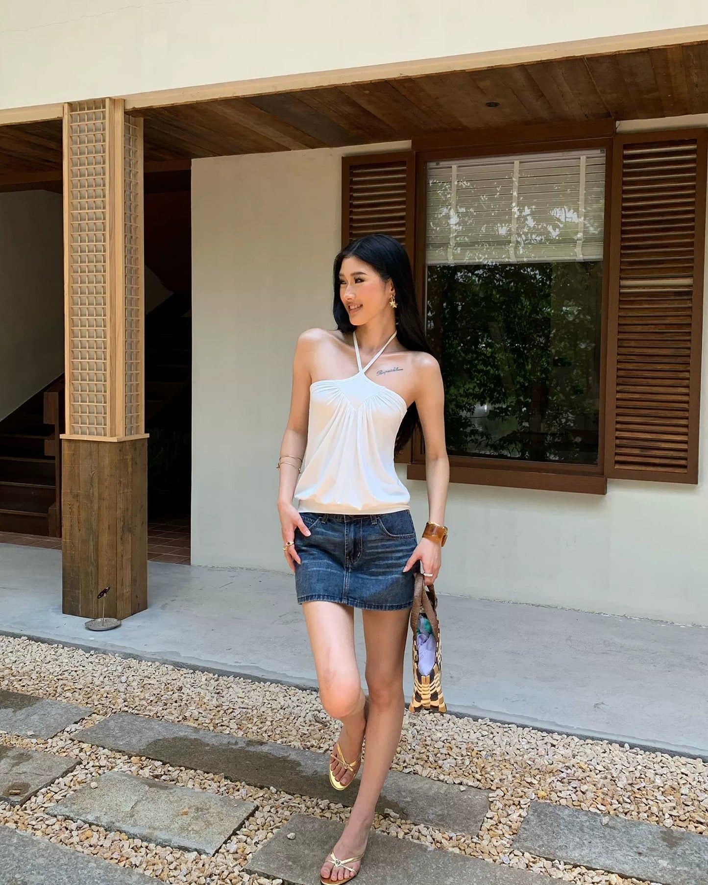 Elle | Isla Halter Ruched Top
