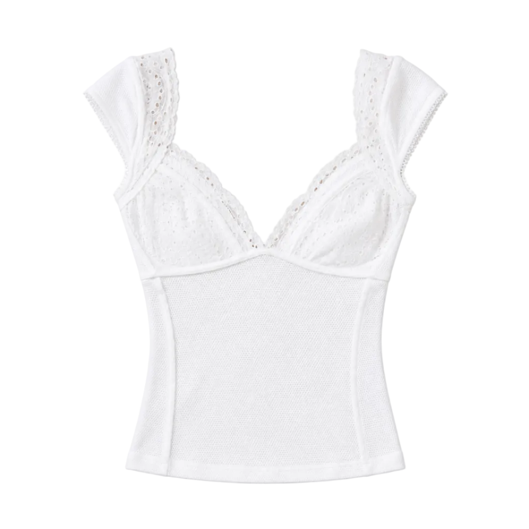 Elle | Lace Sweetheart Baby Tee