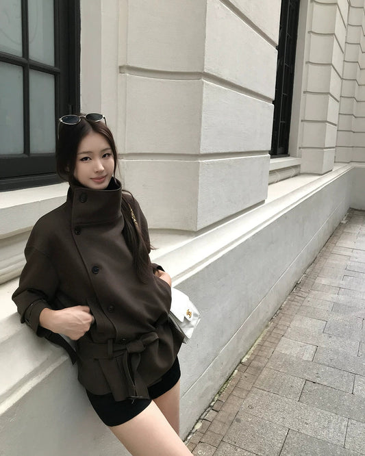 London Wind Double-Breasted Belted Jacket