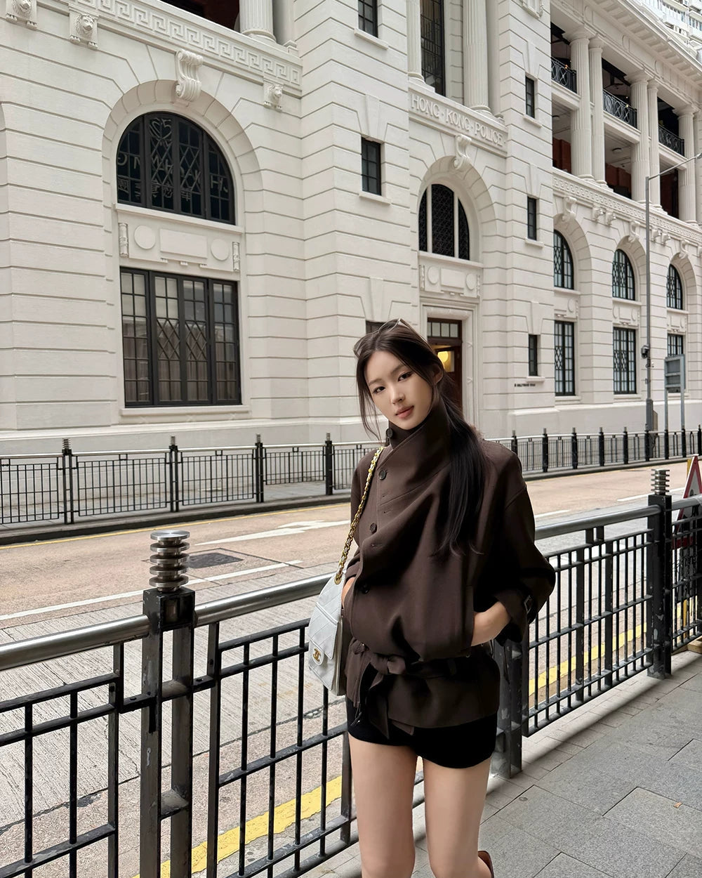 London Wind Double-Breasted Belted Jacket