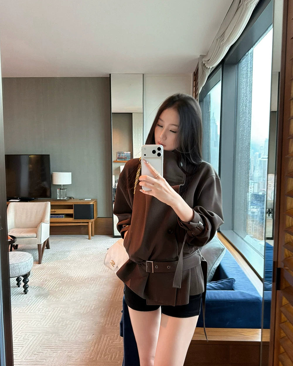London Wind Double-Breasted Belted Jacket