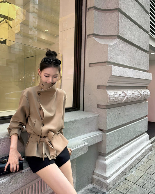 London Wind Double-Breasted Belted Jacket