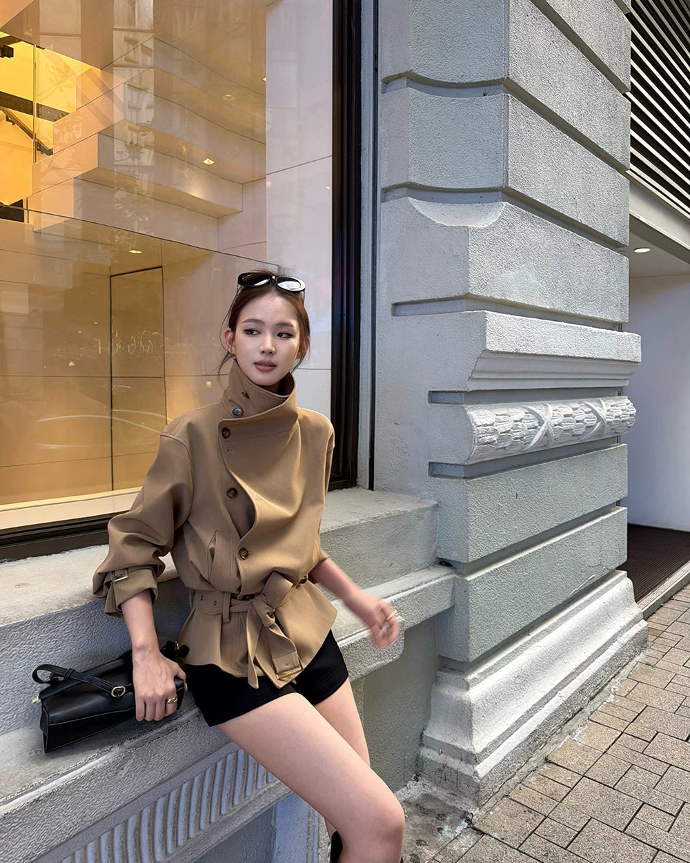 London Wind Double-Breasted Belted Jacket