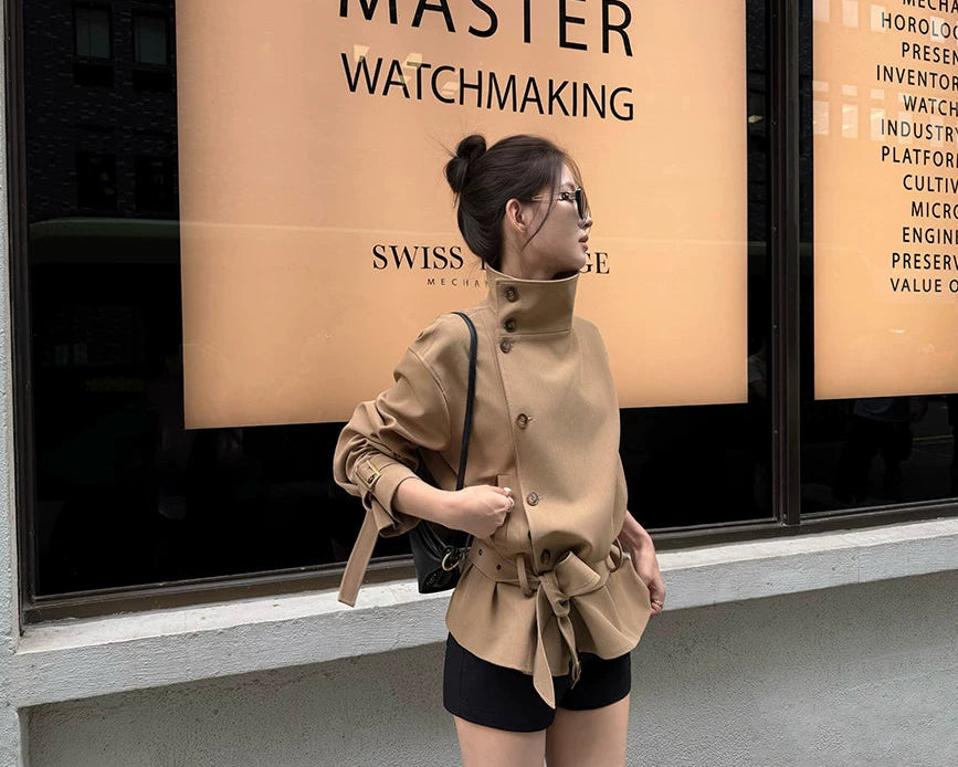 London Wind Double-Breasted Belted Jacket