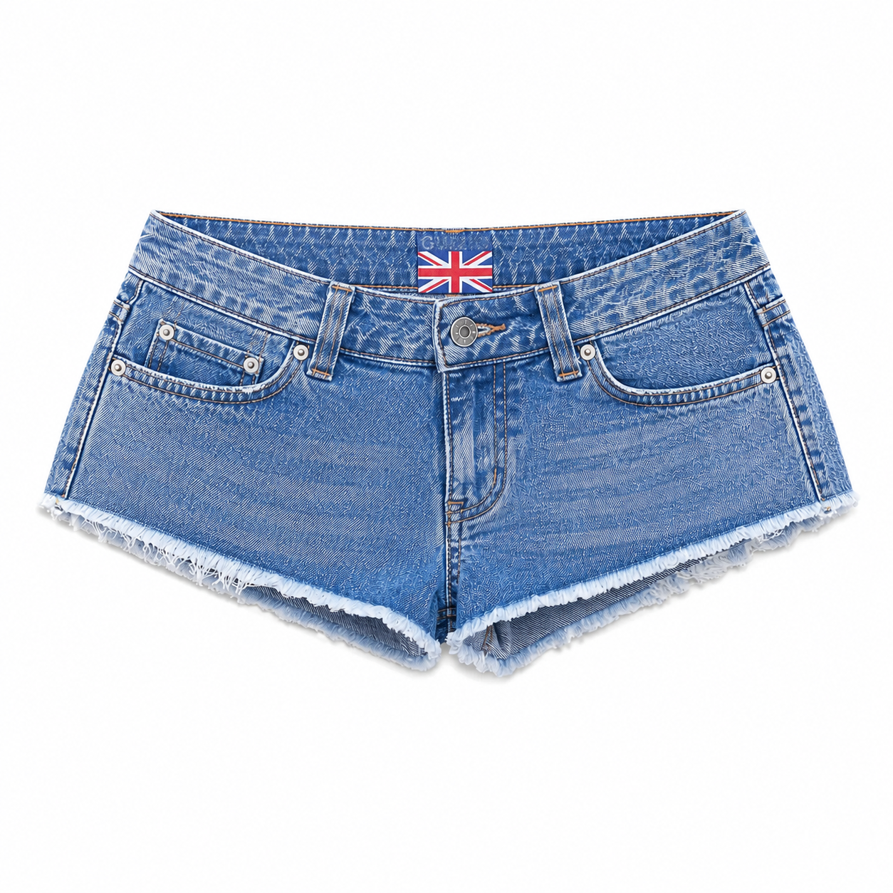 IMSORRY | Low Rise Denim Cut-Off Shorts