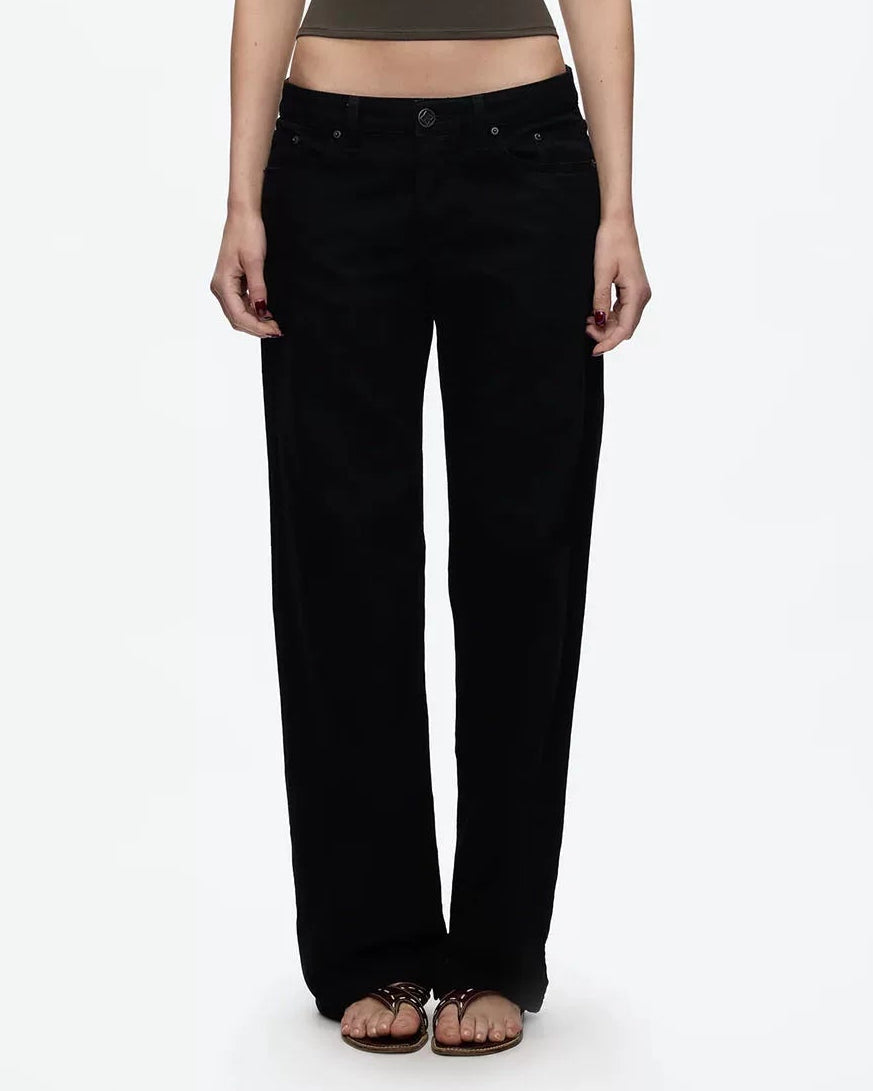 Low-Rise Tulip Pocket Straight-Leg Jeans