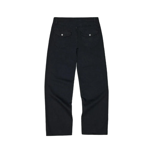 Low-Rise Tulip Pocket Straight-Leg Jeans