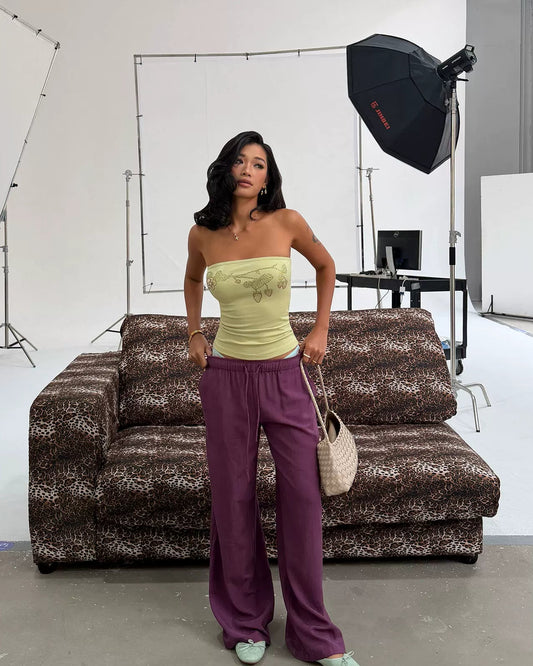 Elle | Lumi Drawstring Wide Leg Pants