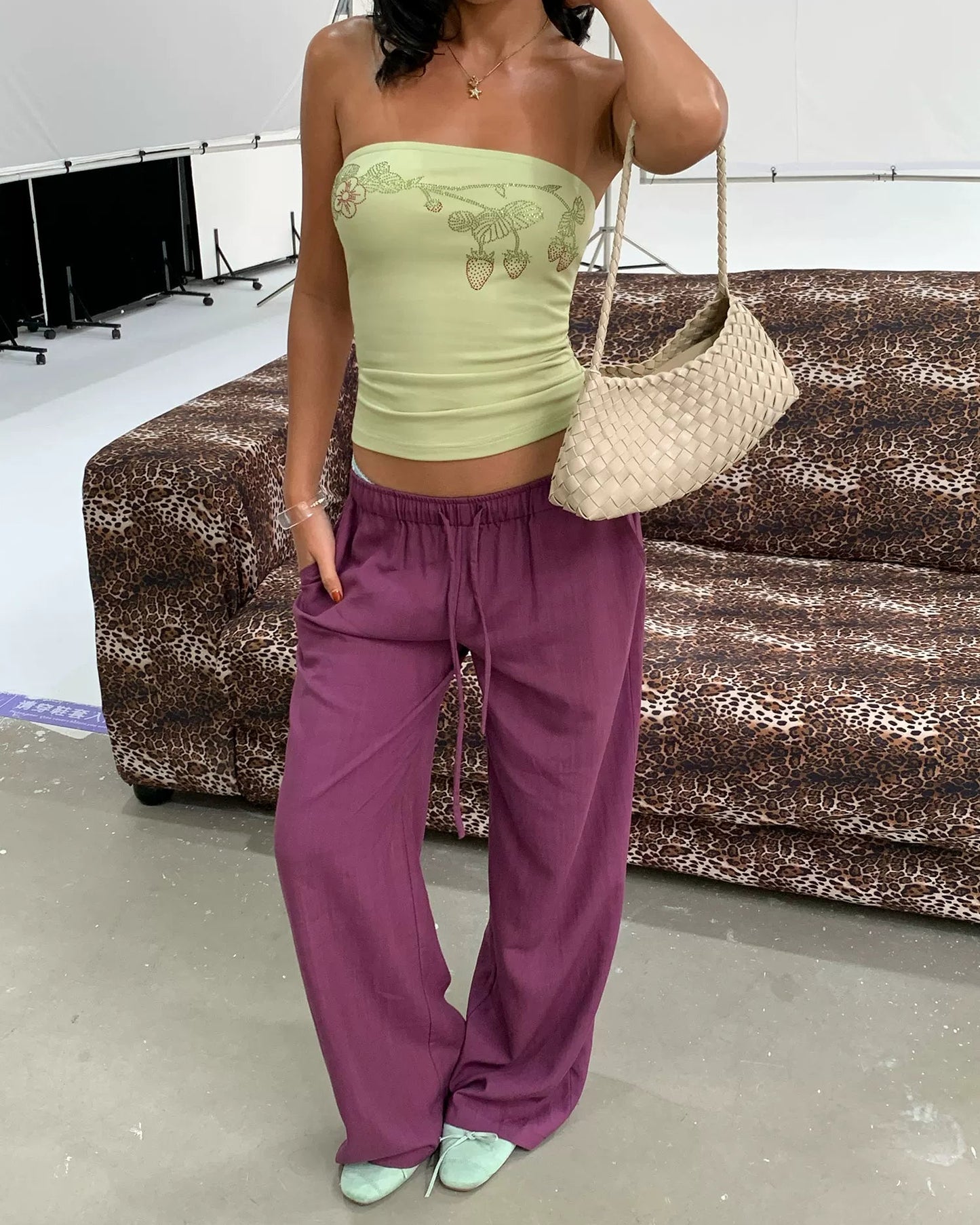 Elle | Lumi Drawstring Wide Leg Pants