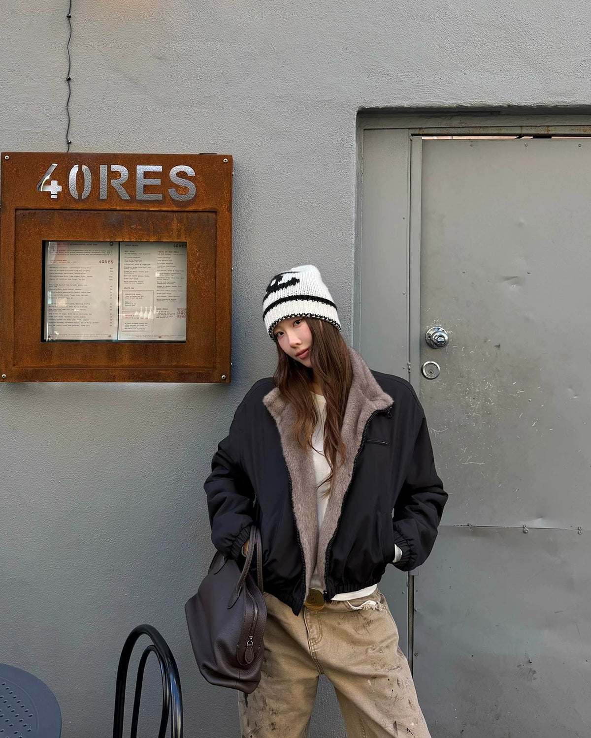 Luxe Reversible Faux Fur Bomber Jacket