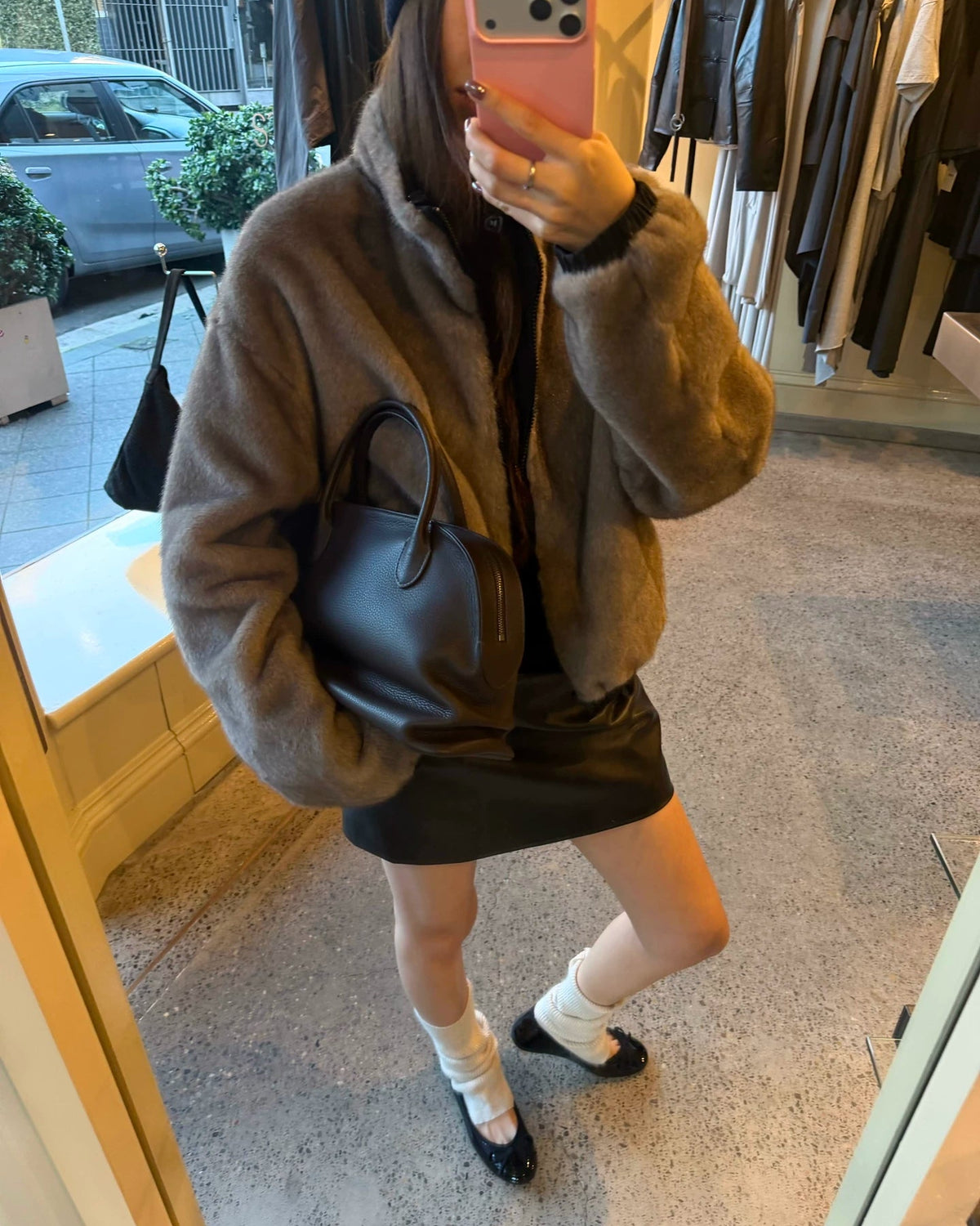 Luxe Reversible Faux Fur Bomber Jacket