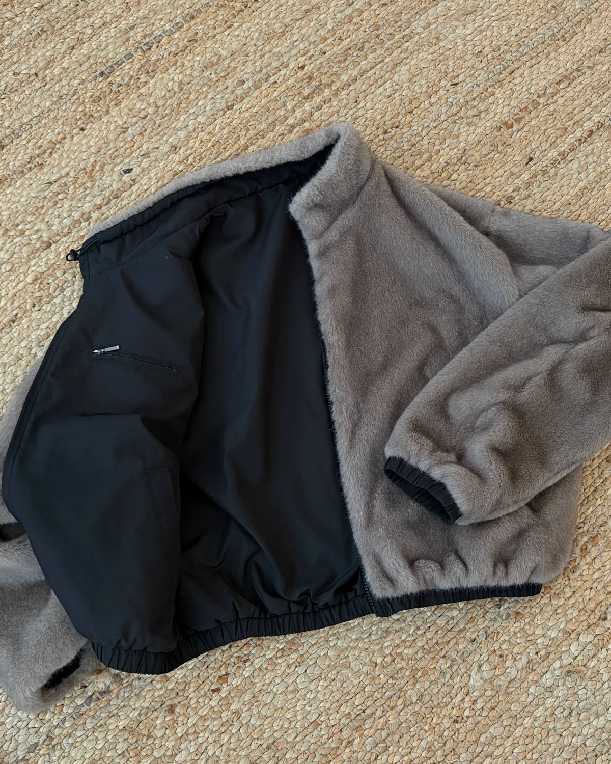 Luxe Reversible Faux Fur Bomber Jacket