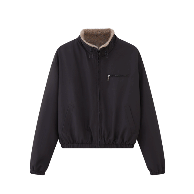 Luxe Reversible Faux Fur Bomber Jacket