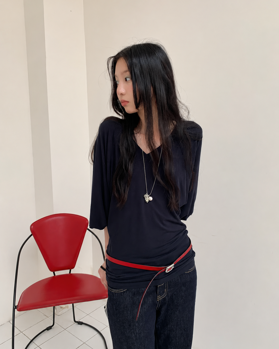 Lyla Lyocell V-Neck Balloon Sleeve Top