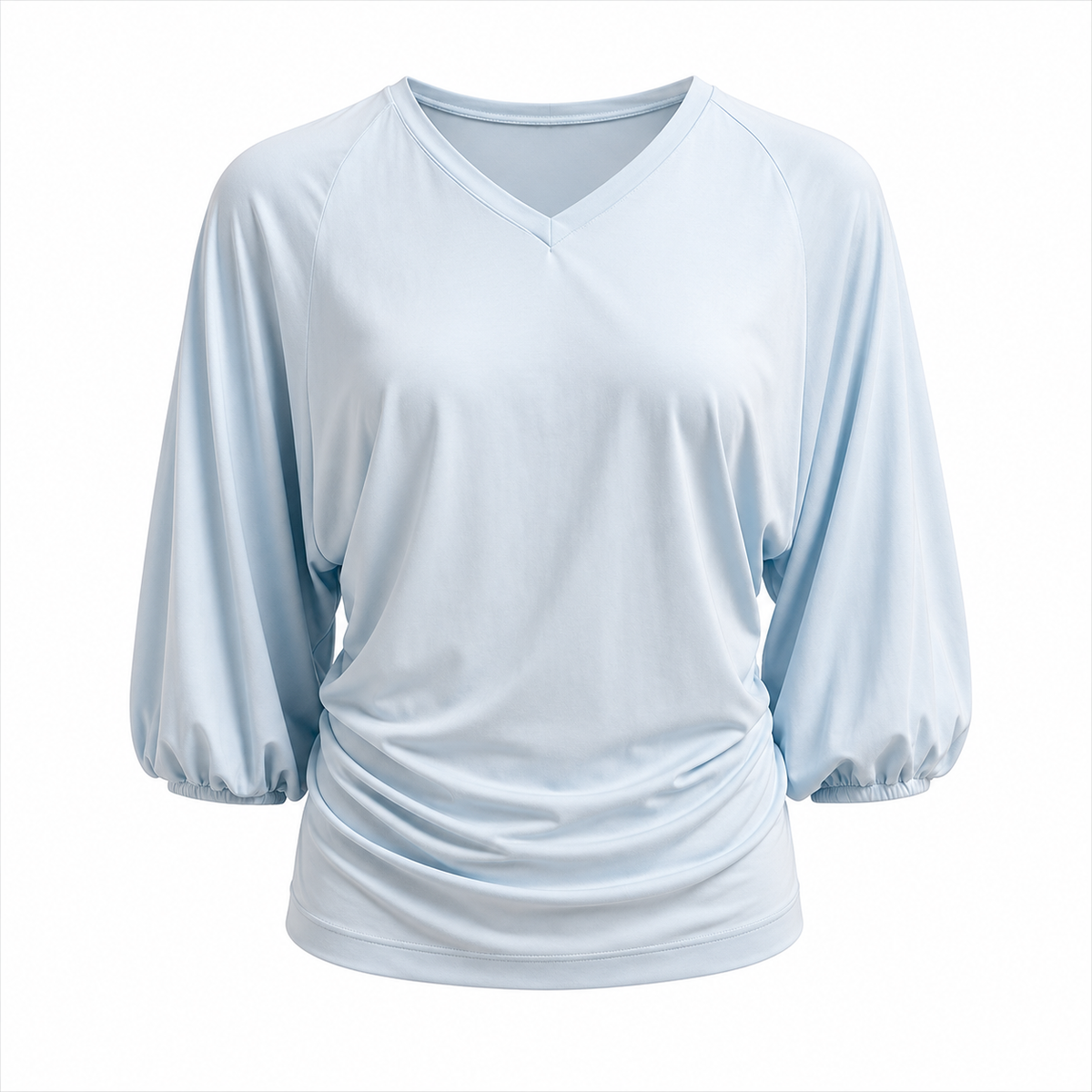 Lyla Lyocell V-Neck Balloon Sleeve Top