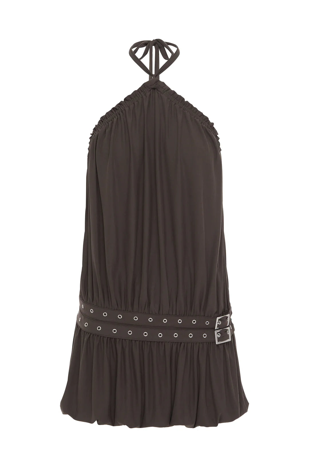 NO INFO | Siena Bubble Halter Mini Dress