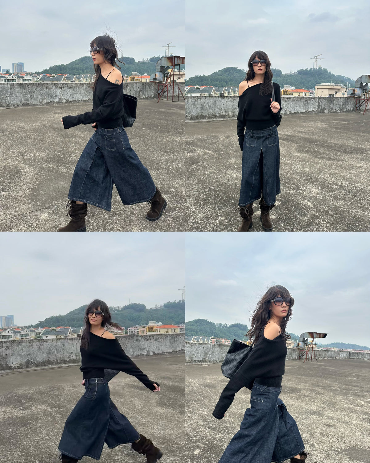 Mara 100% Wool Relaxed Off-Shoulder Knit Sweater