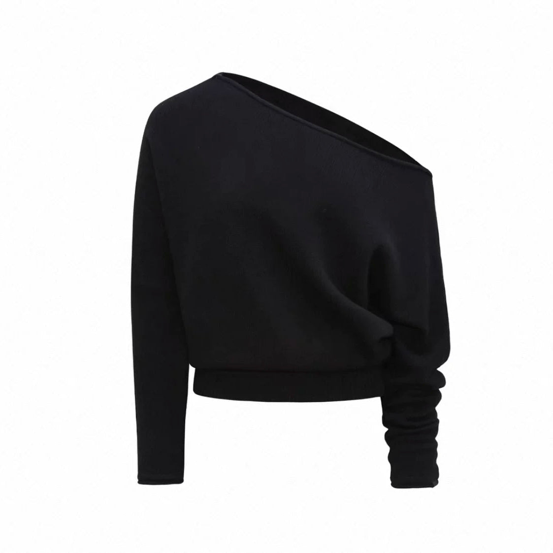 Mara 100% Wool Relaxed Off-Shoulder Knit Sweater