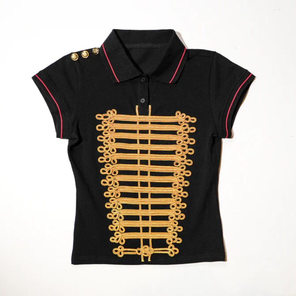 Elle | Marching Band Knit Polo & Shorts Set