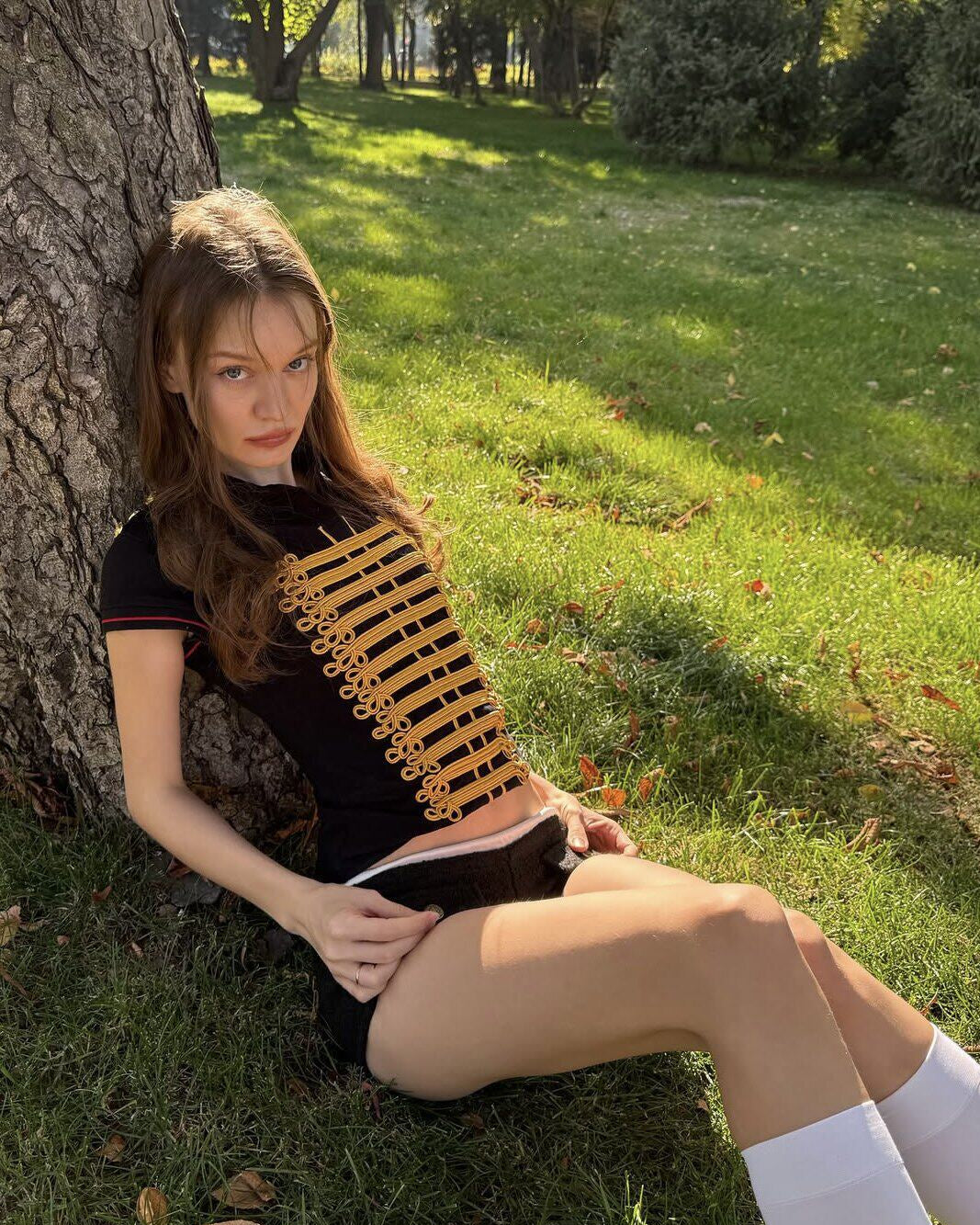 Elle | Marching Band Knit Polo & Shorts Set