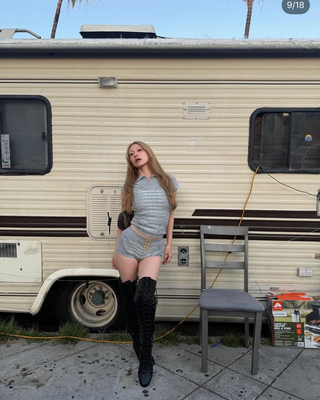 Elle | Marching Band Knit Polo & Shorts Set