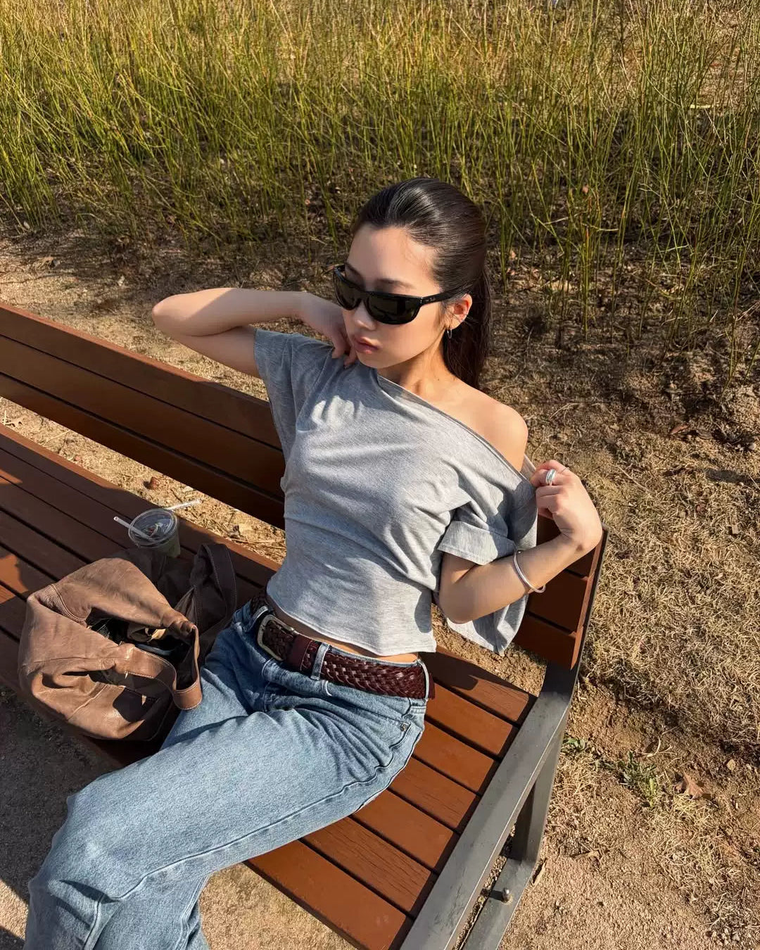 Elle | Mila Off Shoulder Draped Batwing Tee