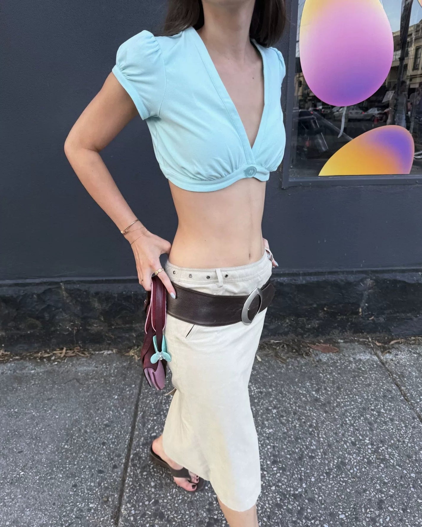 Elle | Mimi Cropped Button Top