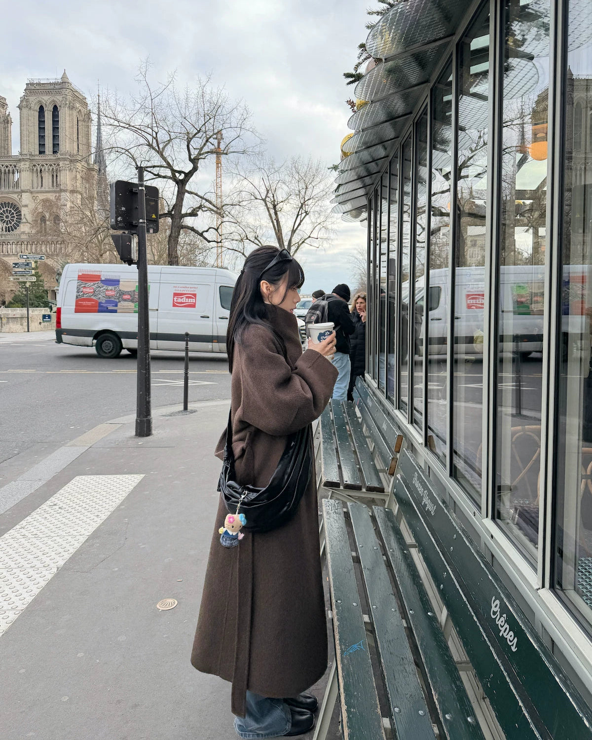 Free Collar Double-Faced Wool Long Coat