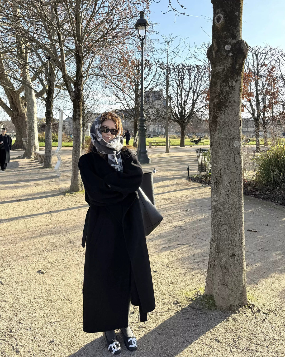 Free Collar Double-Faced Wool Long Coat