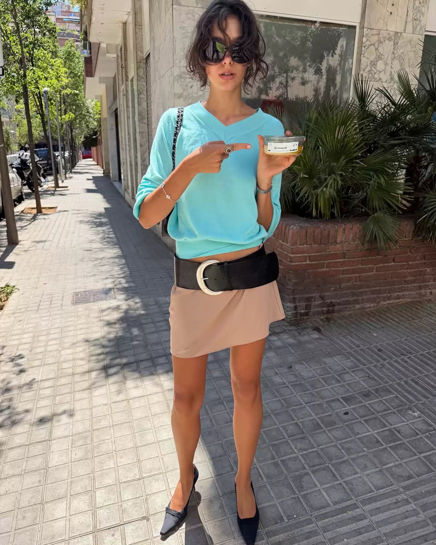 Elle | Mint V-Neck Knit Sweater