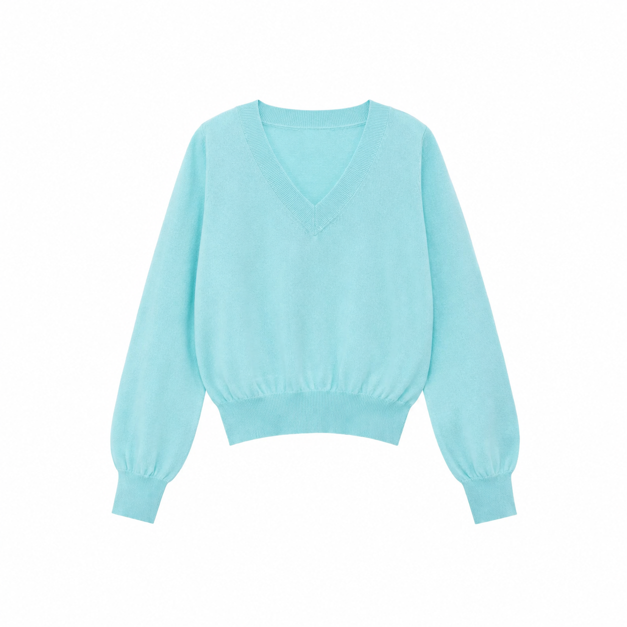 Elle | Mint V-Neck Knit Sweater