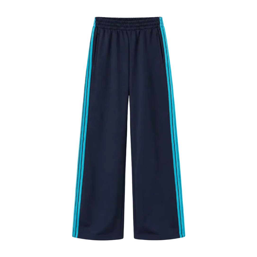 Mira Contrast Stripe Wide-Leg Track Pants