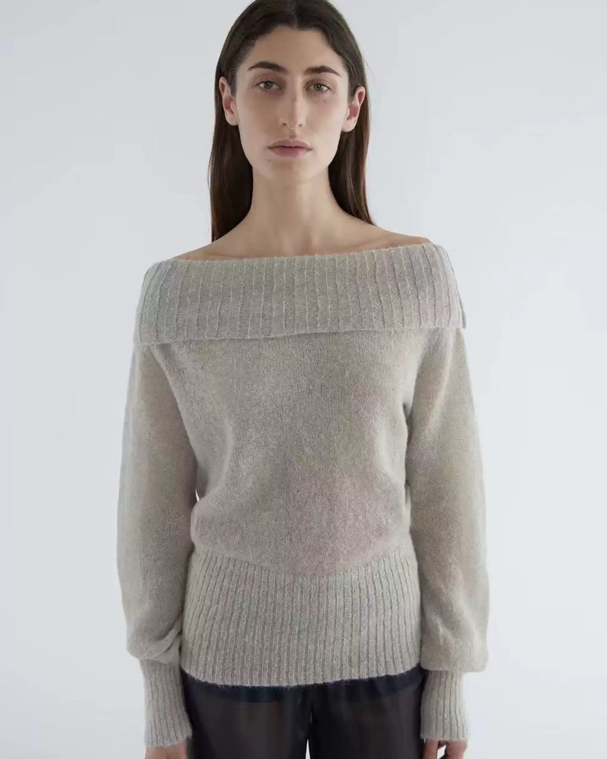Mira Multi-Way Off Shoulder Sheer Knit Sweater