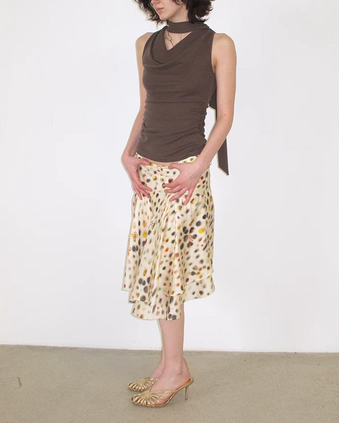 Mito de dar | Sand Mist Modal Drape Neck Scarf Tank