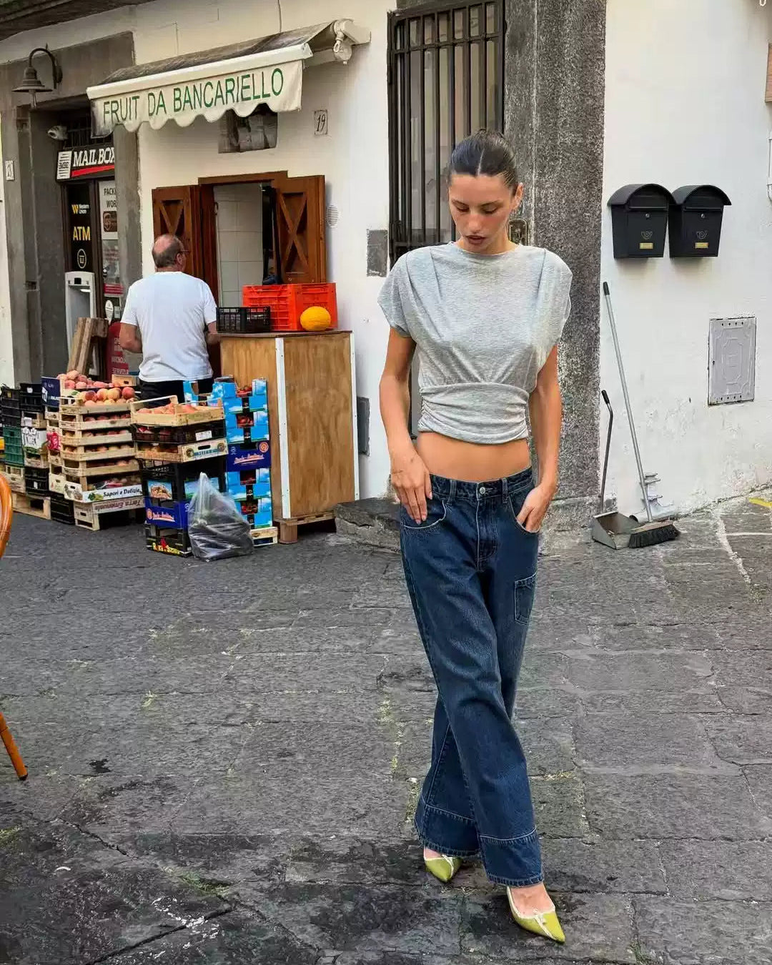 Elle | Muse Draped Waist Cotton Tee