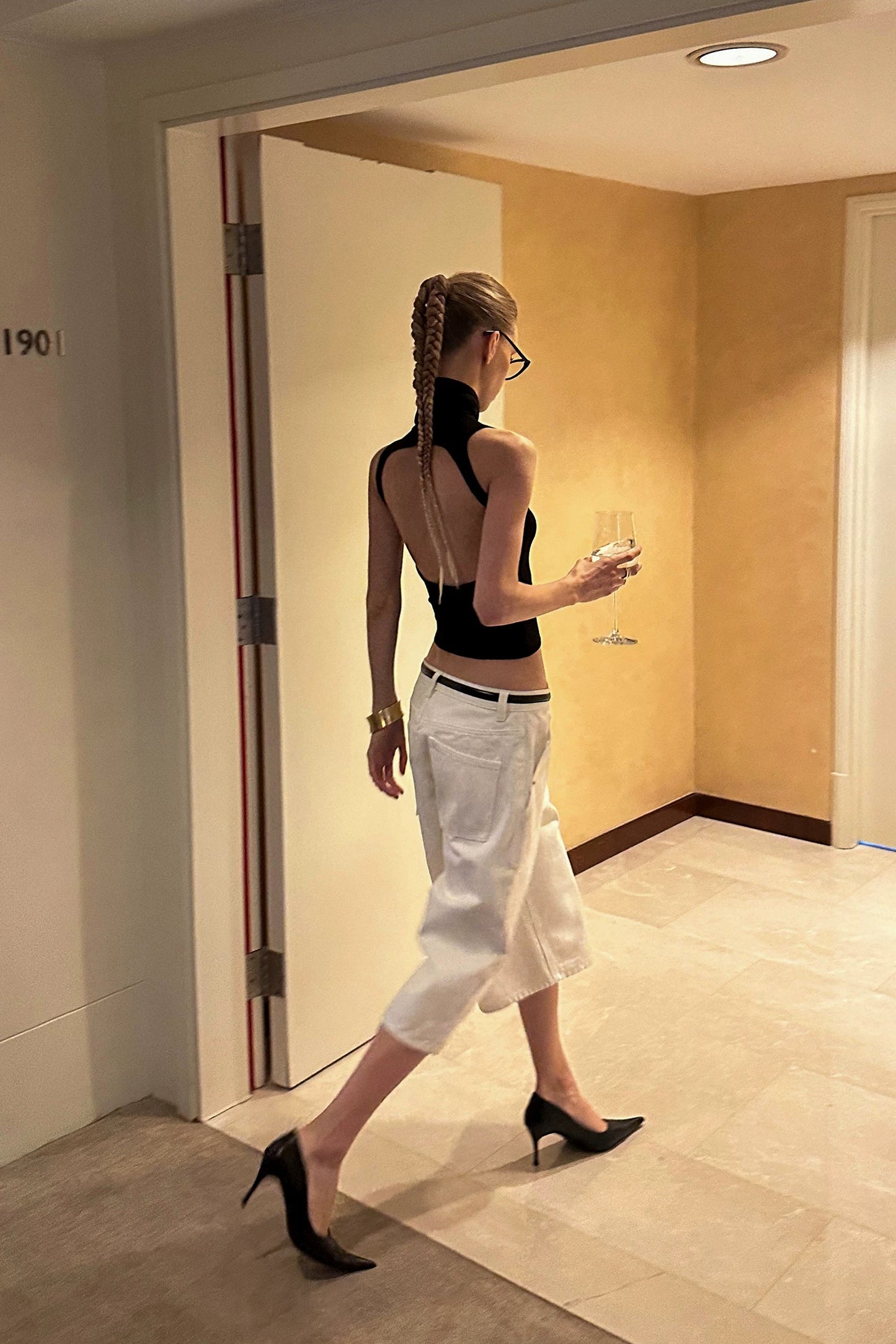 0122stepll | Muse Open Back Turtleneck Top
