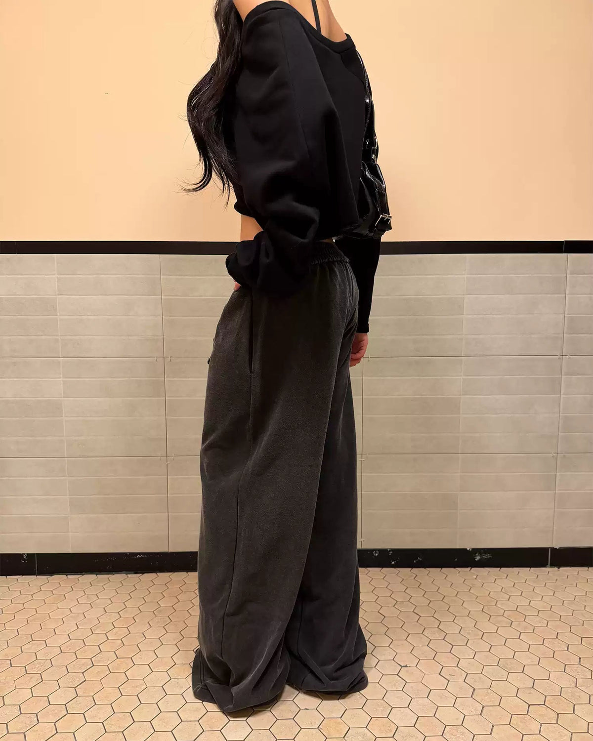 Napoleon Button Washed Straight-Leg Sweatpants