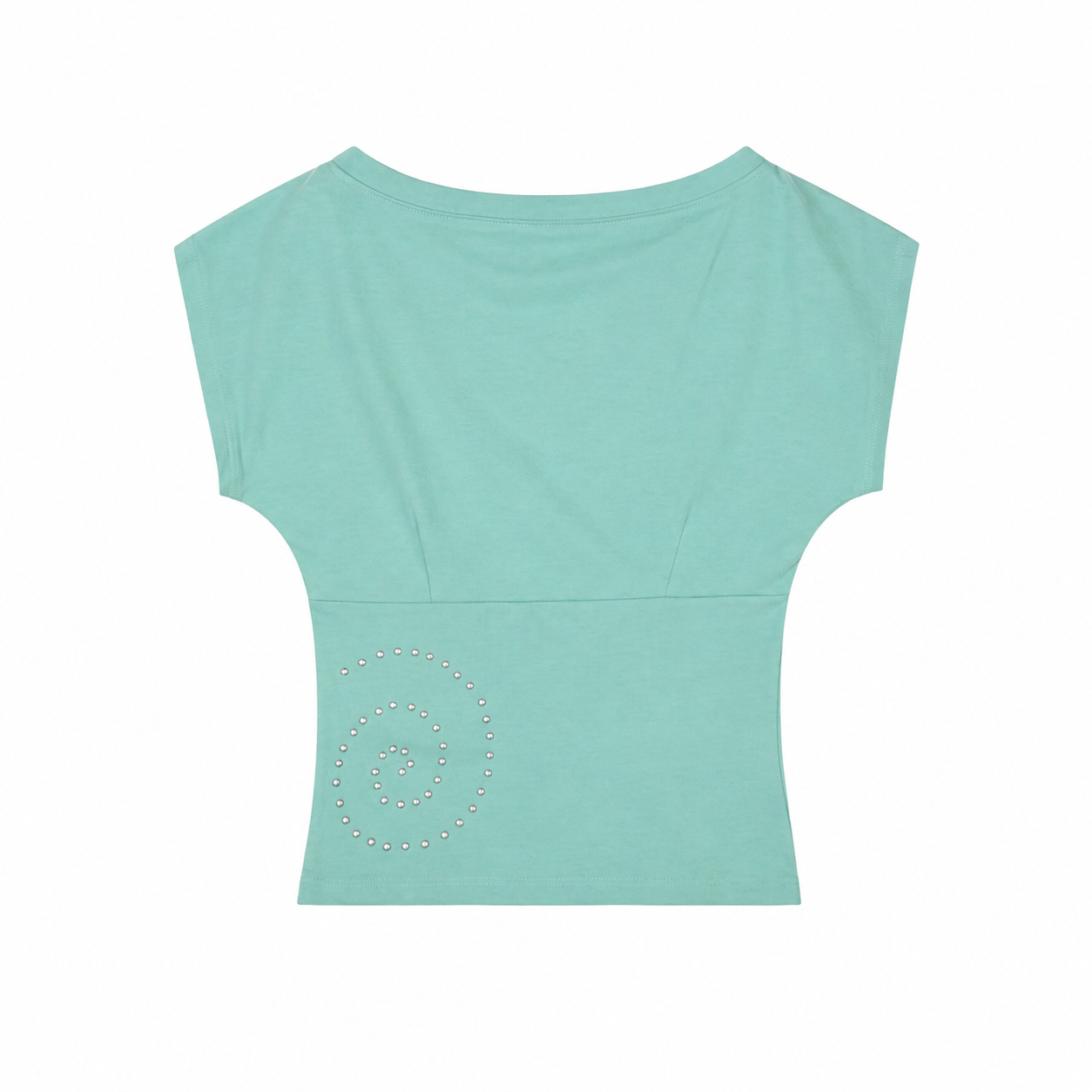 Eihey | Nina Mint Off Shoulder Rhinestone Top