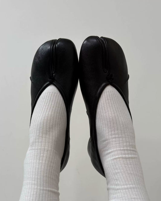 Noa Split-Toe Leather Ballet Flats
