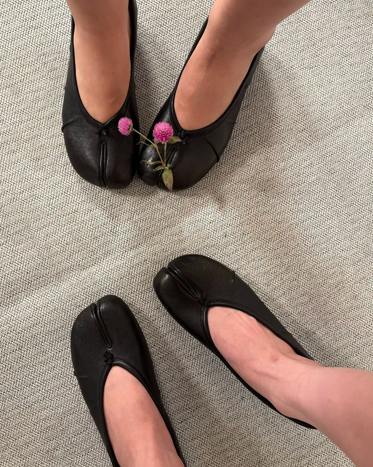 Noa Split-Toe Leather Ballet Flats