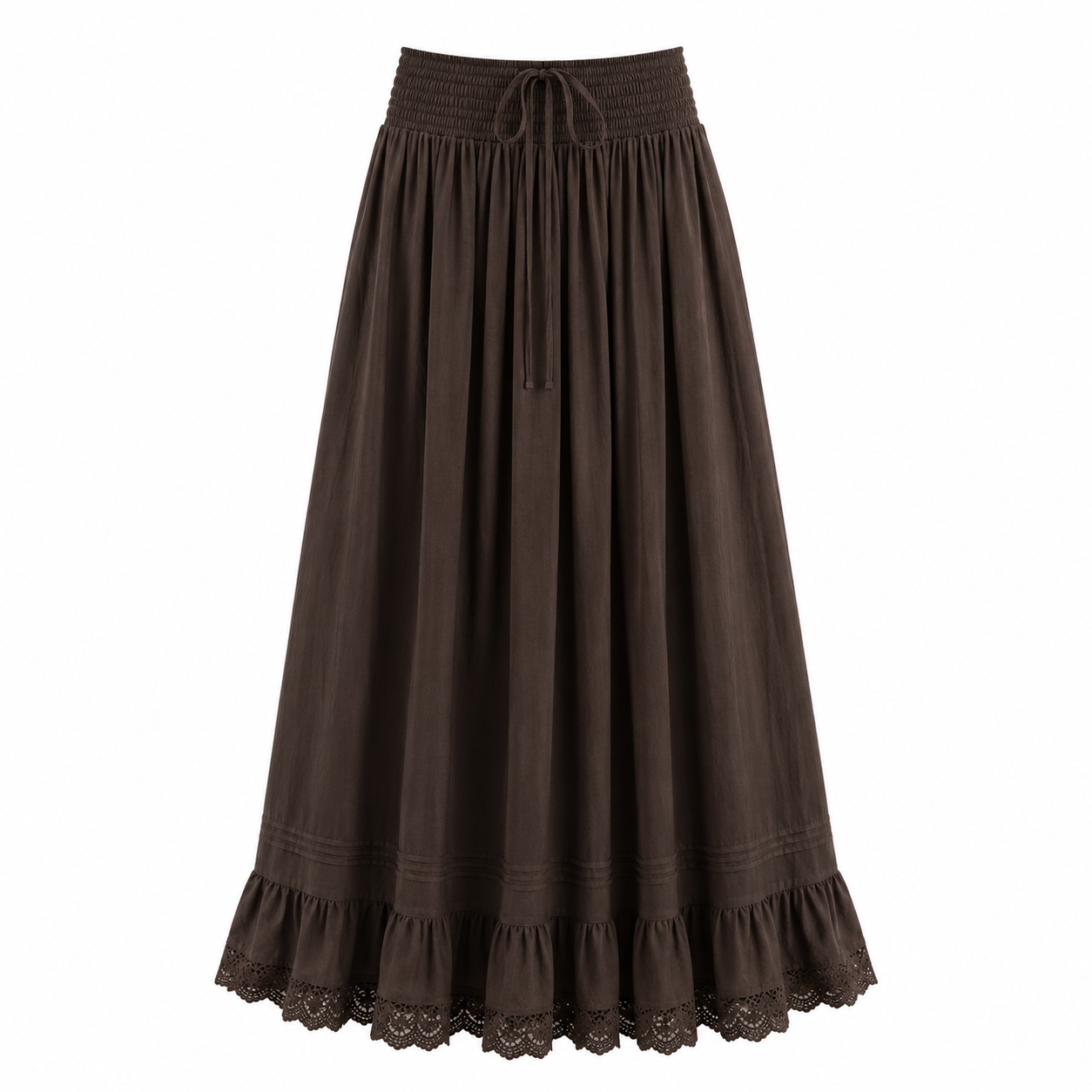 Oker | Lace Hem Linen Blend Maxi Skirt