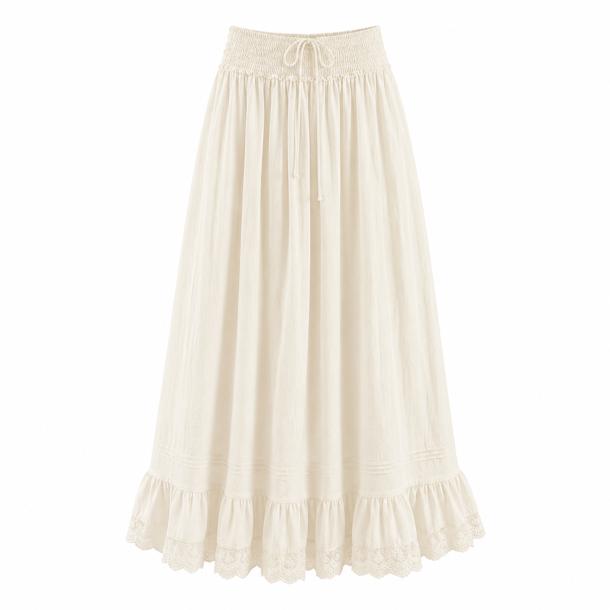 Oker | Lace Hem Linen Blend Maxi Skirt