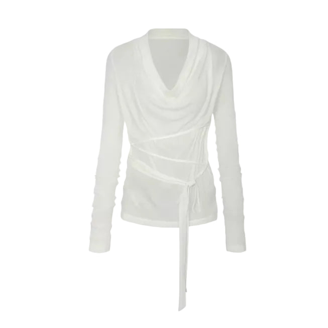 Oni Draped Asymmetric Wrap Top