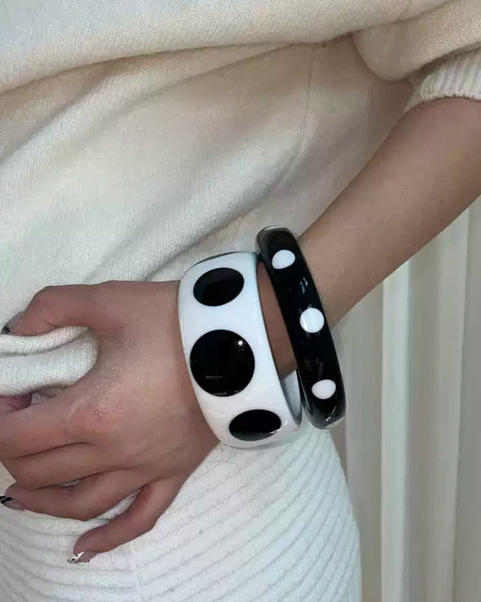 Outliers | Monochrome Dot Resin Bangle