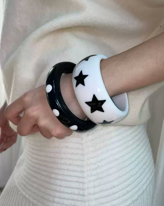 Outliers | Monochrome Dot Resin Bangle