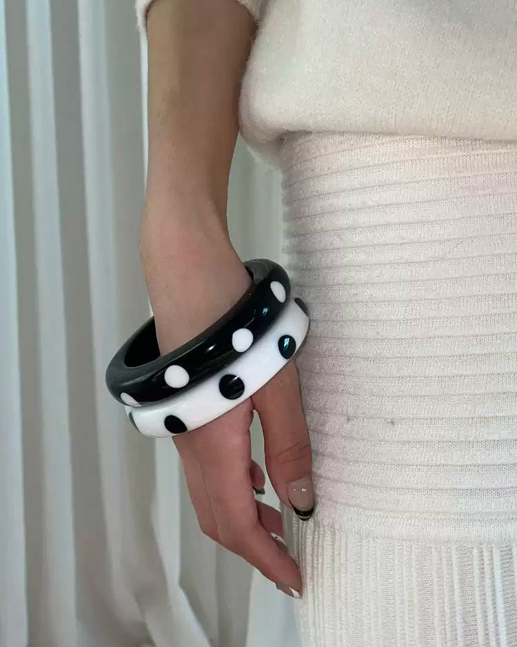 Outliers | Monochrome Dot Resin Bangle