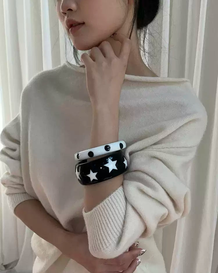 Outliers | Monochrome Dot Resin Bangle