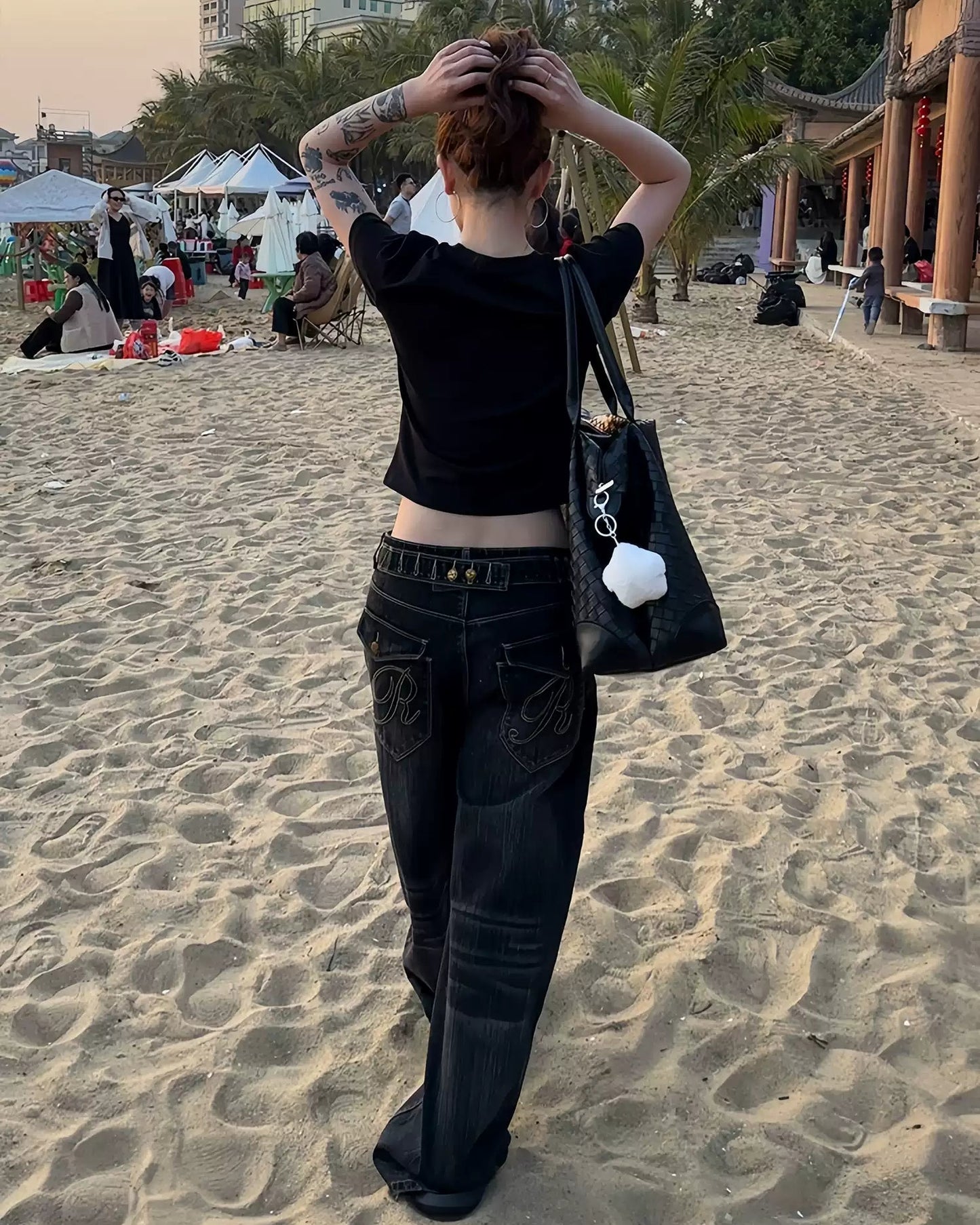 Elle | Paris Buckle Straight Leg Jeans